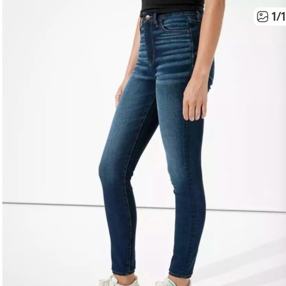 American Eagle Outfitters Super Stretch Highest Rise Black Jegging Jeans Size 6L